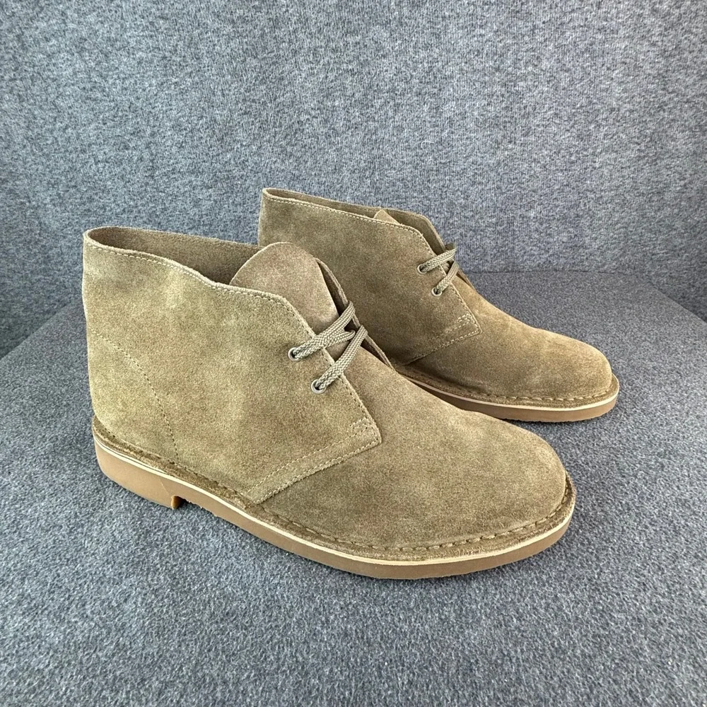 Clarks Mens 10 Bushacre‎ 3 Sand Suede Chukka Boots Crepe Sole